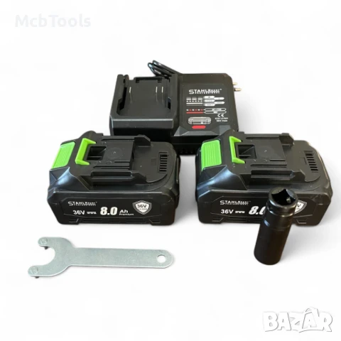 Акумулаторен ударен Гайковерт и Ъглошлайф 36V 8,0Ah StahlMayer, снимка 6 - Други инструменти - 50732663