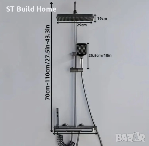 Луксозна Душ Система „Пиано Клавиши“ с LED Осветление –, снимка 9 - Душове - 51645856