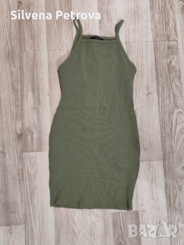 Комплект зелена рокля и къс потник, снимка 3 - Рокли - 54206968