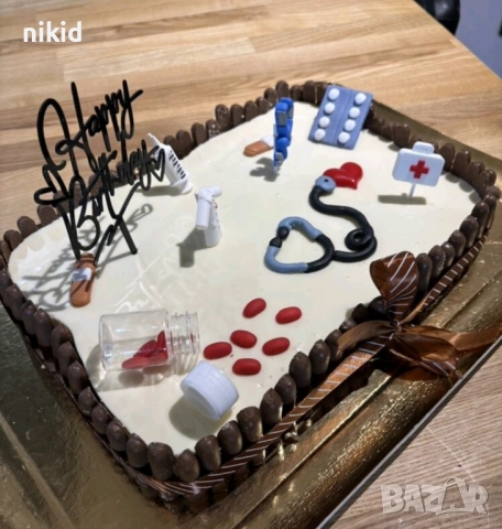 сет медицински лекарски докторски медицина лекар доктор украса декорация топери за торта аксесоари, снимка 9 - Други - 51466178