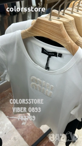 Бяла тениска MiuMiu /BR33, снимка 1 - Тениски - 37323231