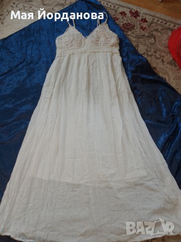 Дълга лятна рокля от фин памук, размер М, Л., снимка 2 - Рокли - 45297931