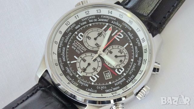 Мъжки Citizen Eco - Drive World time chronograph, снимка 1 - Мъжки - 46776226