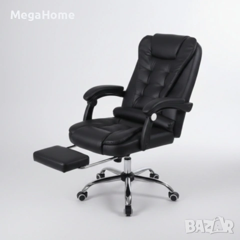 Ергономичен въртящ се офис стол с масаж и поставка за крака, снимка 7 - Столове - 53197371