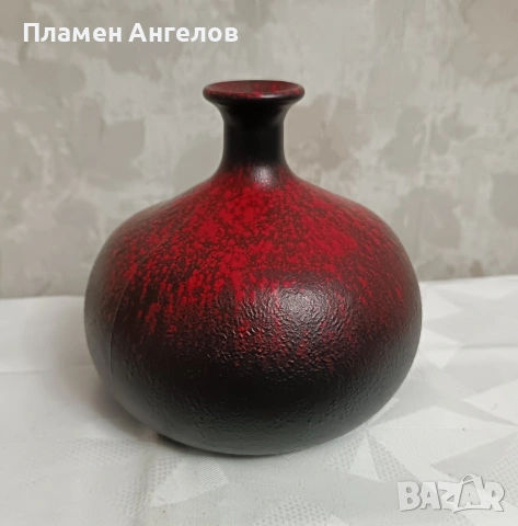 Винтидж керамична ваза стилWest Germany /Fat Lava 70 те години. , снимка 2 - Вази - 54047441