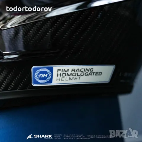 Мото Каска за мотор SHARK AERON GP BLANK SP BLUE Official FIM MotoGP, снимка 7 - Аксесоари и консумативи - 50381590