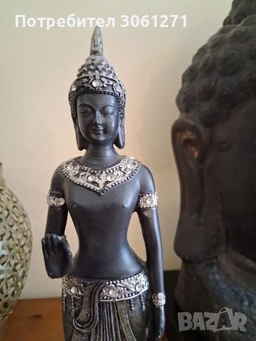 Продавам 2 статуи заедно на Буда, черна и сребърна, "Богиня Деви Тара", снимка 4 - Декорация за дома - 54202821