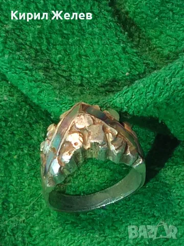 СТАР АРТ НУВО СТИЛ СРЕБЪРЕН ПРЪСТЕН СРЕБРО ВИСОКА ПРОБА ИНКРУСТИРАН РЪЧНО с КРАЛСКИ СЕДЕФ 41203, снимка 16 - Антикварни и старинни предмети - 50023756