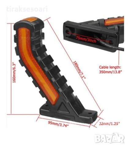12-24V Рогчета с Динамичен Бягащ Мигач Неон Ефект Странични Маркери , снимка 3 - Аксесоари и консумативи - 45913993