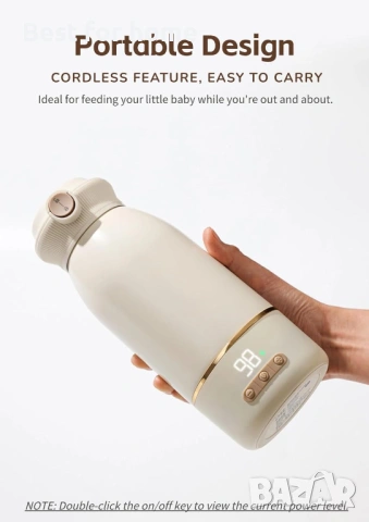 Преносим нагревател за шишета за пътуване, 500 мл голям капацитет за бебешко мляко, снимка 5 - Комплекти за бебе - 54069704