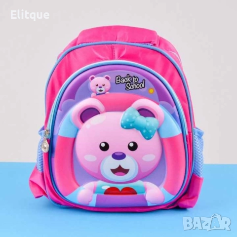 Детска ученическа чанта  с щампована твърда карикатура за предучилищна възраст 2-5 години водоустойч, снимка 6 - Раници - 52852554