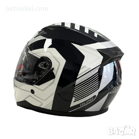 Каска за Мотор Бяло/Черно-M57, снимка 5 - Аксесоари и консумативи - 53246538