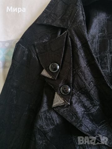Елегантна черна блуза с 3/4 ръкав, снимка 2 - Ризи - 46399226
