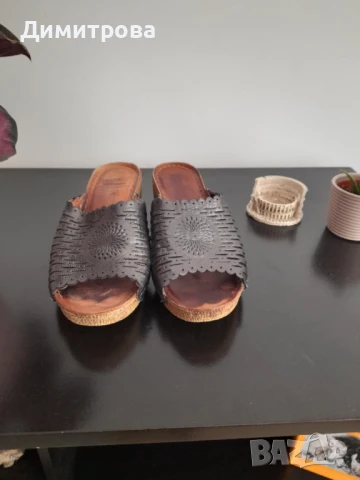 Дамски летни чехли от естествена кожа Кариока , снимка 3 - Чехли - 51308355