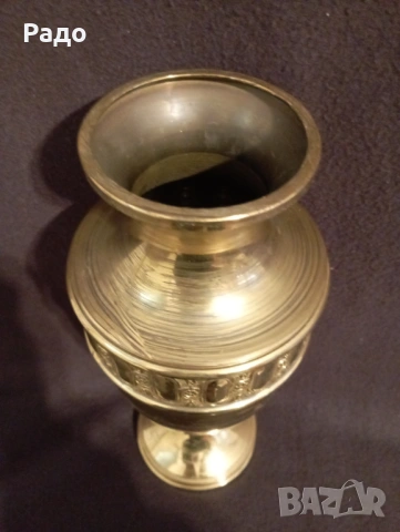 Комплект от две големи старинни месингови вази - ваза, снимка 5 - Антикварни и старинни предмети - 53400266