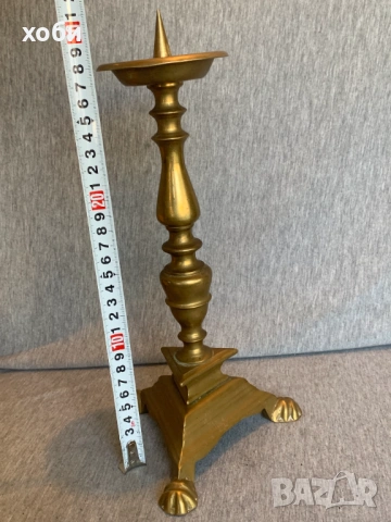 стар бронзов свещник, снимка 3 - Антикварни и старинни предмети - 54100606