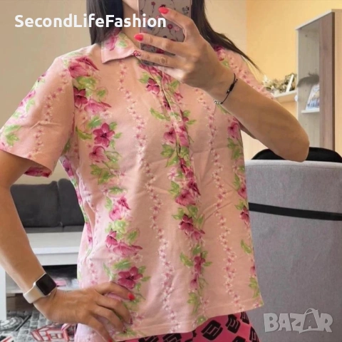 Дамска поло тениска Bogner с къс ръкав, размер L с флорален дизайн, снимка 5 - Тениски - 53274951