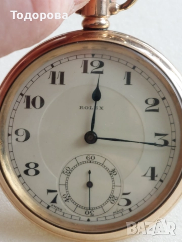 Джобен часовник ROLEX-1910-30 г.позлатен, снимка 7 - Джобни - 51909127