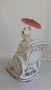 Корейска , vintage, порцеланова фигурка на дама с чадър в рикша. , снимка 5