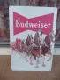 Метална табела Budweiser коне с каруца пълна с бира каси пиво, снимка 1