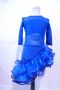 Синя рокля за спортни танци с дантела, снимка 1 - Детски рокли и поли - 45798191