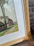 холандска акварелна картина с рустикален пейзаж, снимка 4