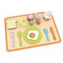 Детски дървен комплект закуска - зелен (004)