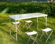 Комплект Сгъваема Маса и Столове Malatec 7893, 4 Стола, Алуминиев Материал, Сгъваема, 120 x 60 x 55 , снимка 5