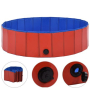 vidaXL Сгъваем басейн за кучета, червен, 120x30 см, PVC（SKU:170823（SKU:170823