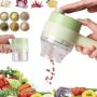 Мултифункционален Електрически чопър за зеленчуци, плодове, подправки и месо, 4 в 1, 18,5 х 13 см, снимка 1 - Чопъри и пасатори - 45820435