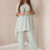Дамски комплект блуза + панталон с висулка, 4цвята , снимка 2 - Комплекти - 45577598