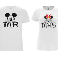 Нова тениски за двойки с Мики и Мини Маус, снимка 1 - Тениски - 44955238