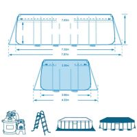 Басейн с конструкция, 732x366x132см, INTEX 26364NP Ultra Frame, с филтърна помпа, стълба, пдложка, снимка 6 - Басейни и аксесоари - 45858811