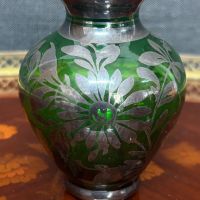 Кристална ваза Bohemia със сребро, снимка 3 - Вази - 45334766