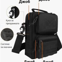 Мъжка тактическа чанта за носене през гърди с 5+1 джоба, снимка 6 - Чанти - 45856176