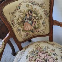 Френско кресло с гобленова дамаска , снимка 5 - Столове - 45276365