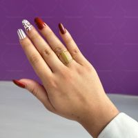 Дамски пръстен от неръждаема стомана тип шанел със златисто покритие, снимка 1 - Пръстени - 45847304