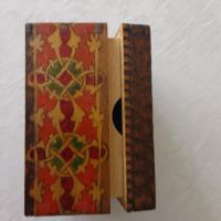 Стара дървена пирографирана кутия, снимка 1 - Други ценни предмети - 45657170