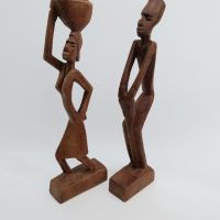 Ръчно резбовани африкански дървени фигури, снимка 1 - Колекции - 45775274