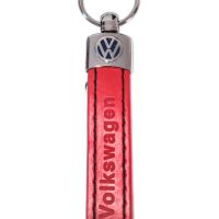 Автомобилен кожен ключодържател / за Volkswagen VW / червен цвят / стилни елегантни авто аксесоари, снимка 1 - Аксесоари и консумативи - 45319335