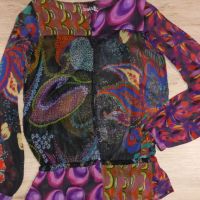 Ефирна цветна блуза Desigual , снимка 5 - Блузи с дълъг ръкав и пуловери - 45918894