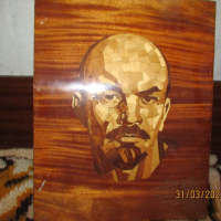 Интарзия "Ленин", снимка 2 - Антикварни и старинни предмети - 44969440