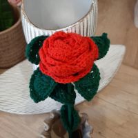 Плетени цветя- рози, лалета, карамфили, снимка 10 - Изкуствени цветя - 45008729