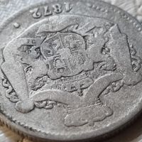 Сребърна монета 2 LEI 1872 Кралство Румъния , снимка 4 - Нумизматика и бонистика - 45768433