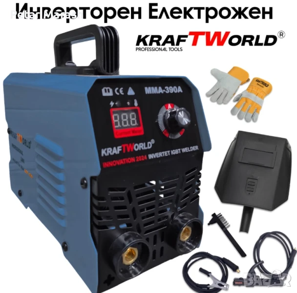 Инверторен Електрожен KraftWorld – Лек и Мощен с Подарък Ръкавици, снимка 1