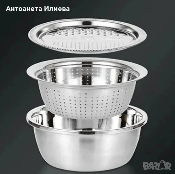 Многофункционално ренде 3в1 с купа за салата и съд за отцеждане, снимка 1