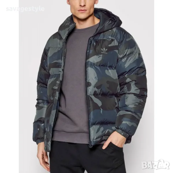 Мъжко яке ADIDAS Originals Down Camo Puffer Jacket Navy/Grey, снимка 1