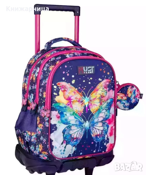 Раница MUST - Butterfly 3 ципа - с колелца, снимка 1