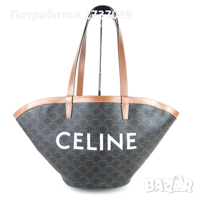 Celine плажна чанта от кожа и велур , снимка 1
