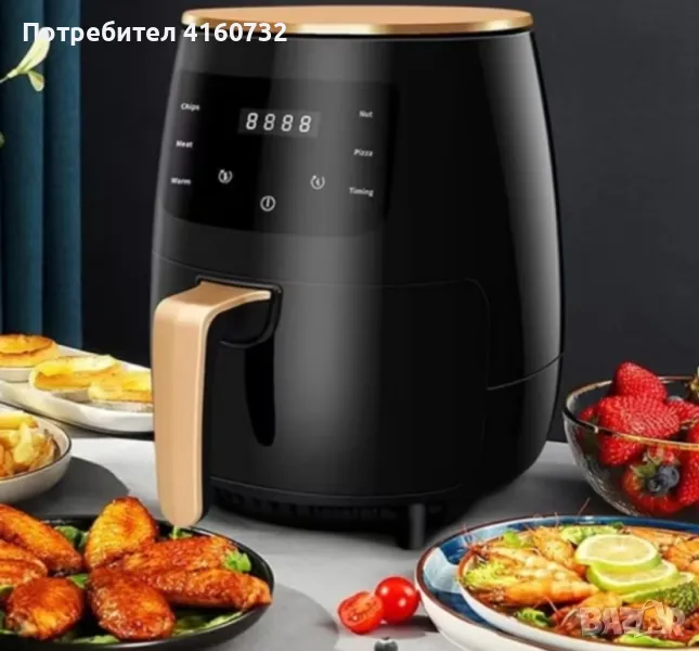 Air Fryer 6 литра, електрически уред за готвене с горещ въздух , снимка 1